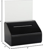 Compact Sloped-Top Acrylic Donation, Ballot, and Suggestion Box with Lock and Display Panel