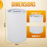 4.5 inch high  Cardboard Donation Cans with tin top and bottom- No Customization, Eco-Friendly, Case of 140 pieces