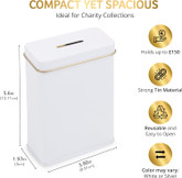 Rectangular Blank Tin Donation Box with Slotted Removable Lid - (Case of 72 Pieces)