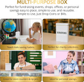 Rectangular Blank Tin Donation Box with Slotted Removable Lid - (Case of 72 Pieces)