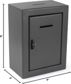 Classic Wall-Mount Pre-drilled back holes thick and secure Metal Donation collection Box with Padlock-Ready Front Latch