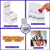 Large White Cardboard Donation Box with Large Removable Display  Area- 10 Pieces Per set