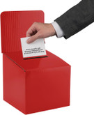 Reusable thick Cardboard raffle and office suggestion or event fundraising Box with wide Slot and Removable display area Header(10 Pieces per set)