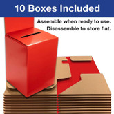 Reusable thick Cardboard raffle and office suggestion or event fundraising Box with wide Slot and Removable display area Header(10 Pieces per set)