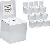 Reusable thick Cardboard raffle and office suggestion or event fundraising Box with wide Slot and Removable display area Header(10 Pieces per set)