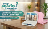Coin Purse Wallet with Built-In Coin Sorter