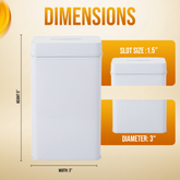 Square Blank Tin Donation Box with Slotted Lid - Case of 80 Pieces 