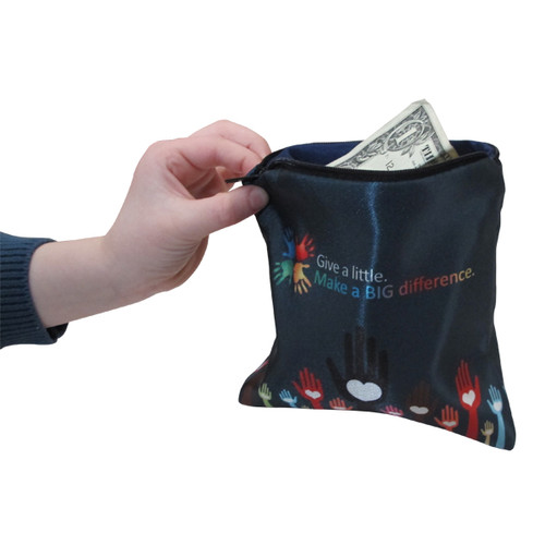 Printed Nylon Zipper Money Bag - 3x4 Inch Cash & Coin Pouch (Minimum Order 100)
