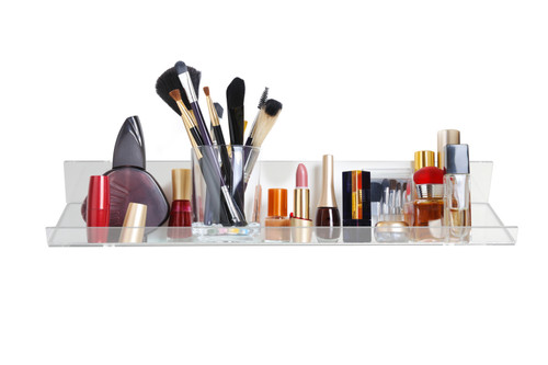 Floating Shelves Wall Mounted Bookshelf 15 x 5 x3 Clear Acrylic Bathroom Shelves Cosmetics Organizer(2Pack)