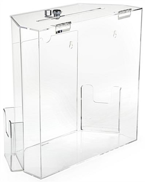 Medium Acrylic Ballot Box with Secure lock and 2 keys with 2 pockets for  sheets and Nice display area - My Charity Boxes