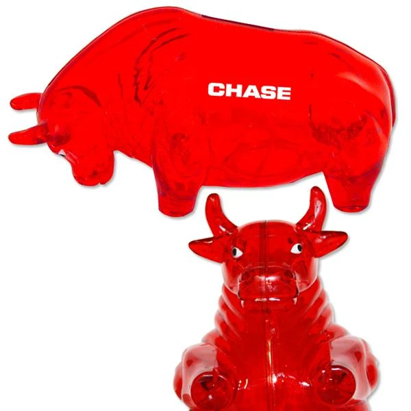 Bull Shaped Money Bank - Translucent Red