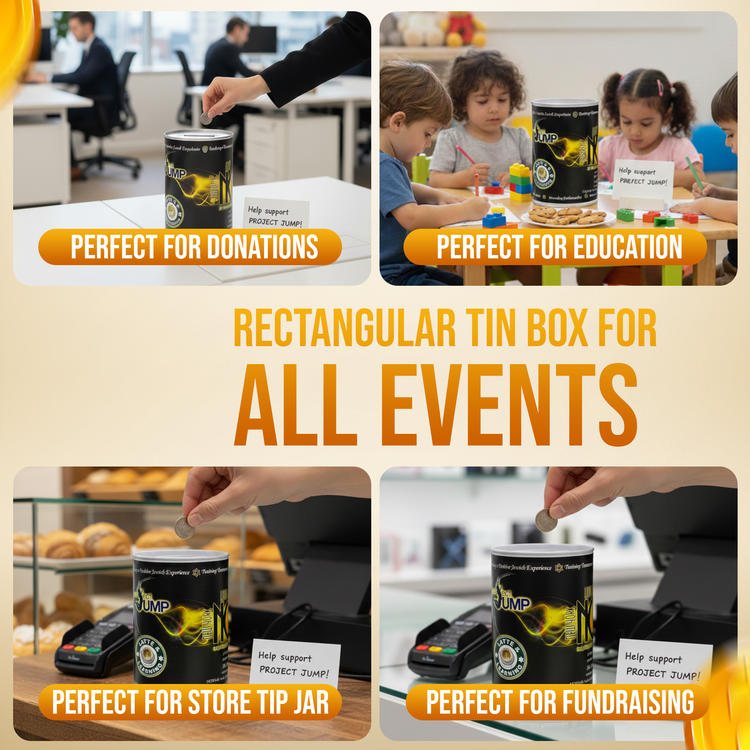 5.5 inch high Cardboard Donation Cans with tin top and bottom- Custom Printed Label, Eco-Friendly, Case of 120 Pieces