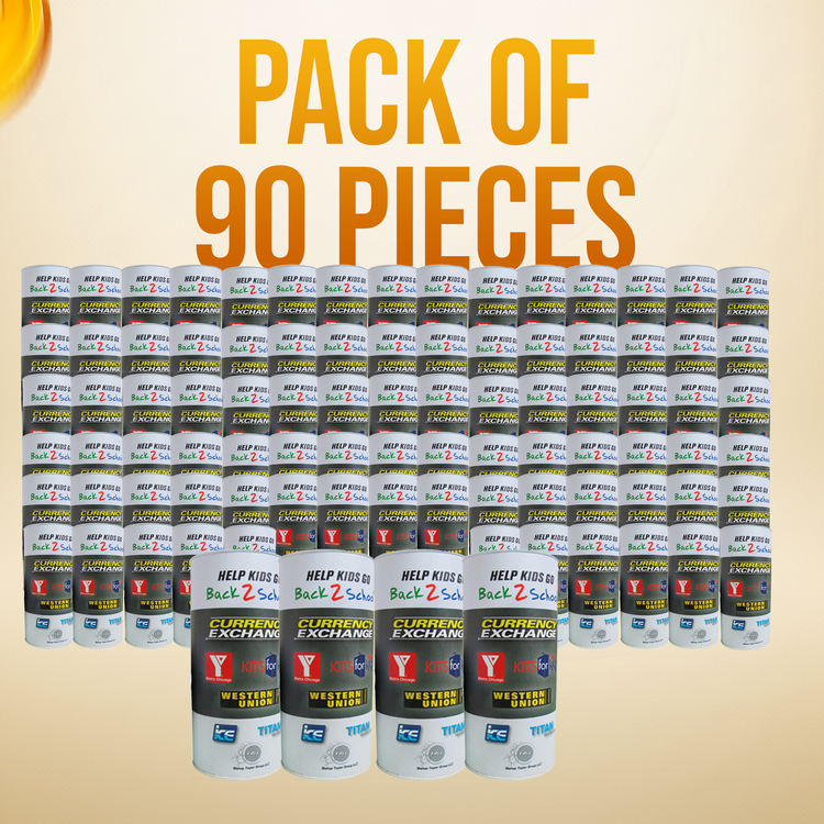 6.5 inch high Cardboard Donation Cans with tin top and bottom- Custom Printed Label, Eco-Friendly, Case of 90 Pieces