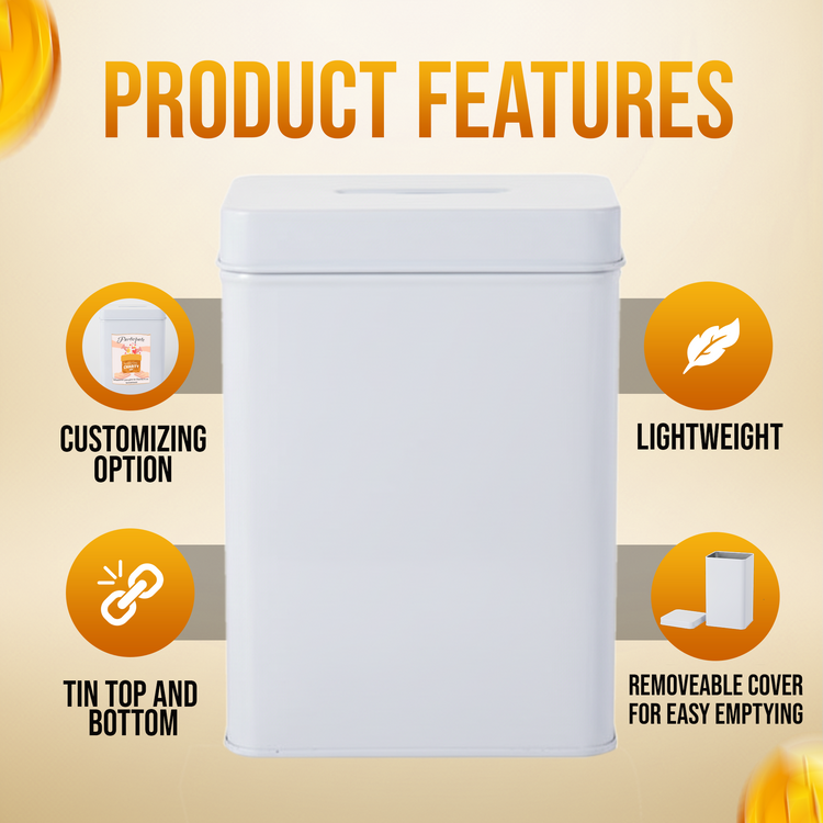 Rectangular Blank Tin Donation Box with Slotted Removable Lid - (Case of 72 Pieces)