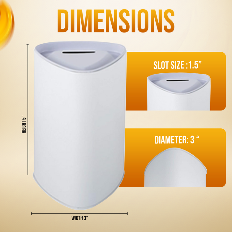 Triangle Tin Donation Box with Slotted Lid - Blank, Case of 72 Pieces