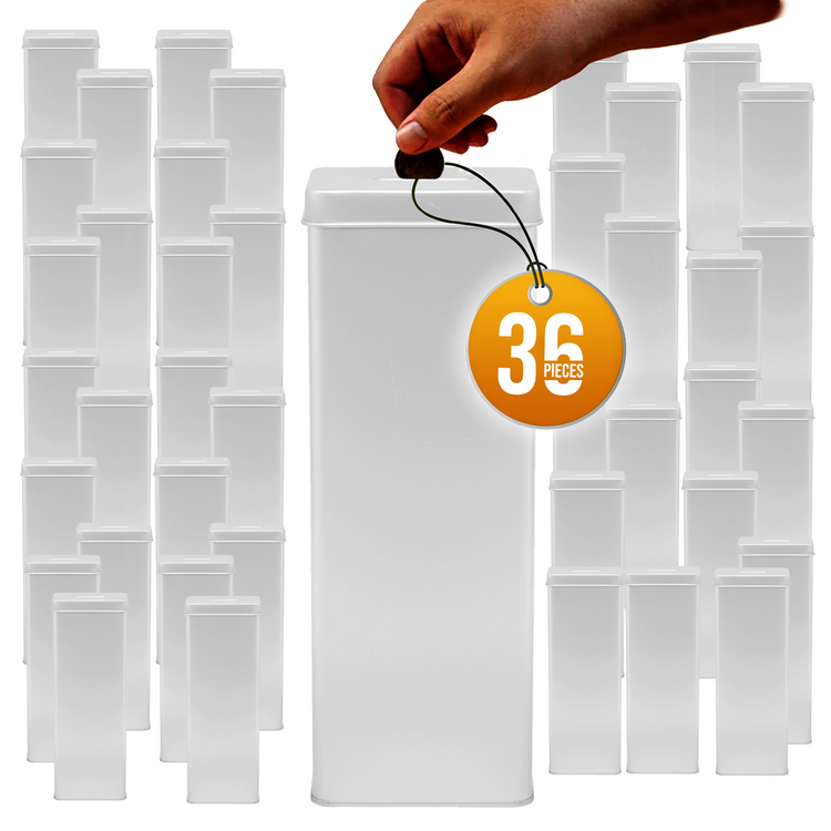 Tall Tin Donation Box with Slotted Lid - Blank Finish, Case of 36