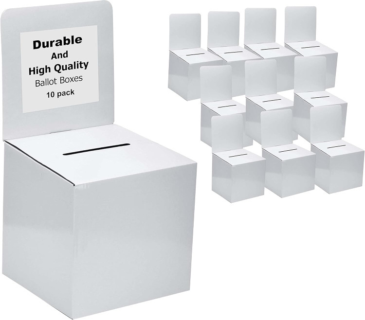 Large White Cardboard Donation Box with Large Removable Display  Area- 10 Pieces Per set