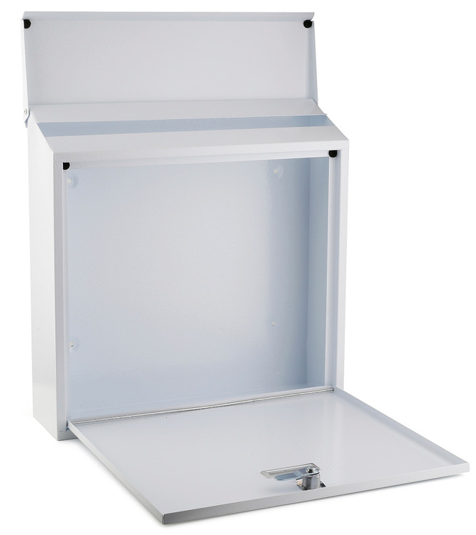 Metal Waterproof outdoor Mailbox, Steel office comment & Suggestion ballot Box Secure Box With top Extra Wide Slot for envelopes Wall Mount with pre drilled holes Drop Box