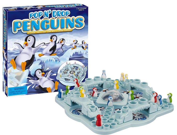 Pop 'n Drop Penguins Classic Game "Pop N Hop" 3-D Board Game With a Slippery Surprise - Ages 3 and Up