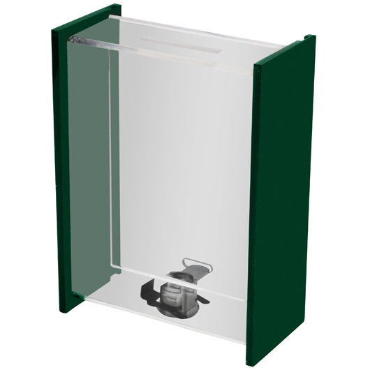 Compact Acrylic Donation Box with Lock - Slotted Top and Clear Front
