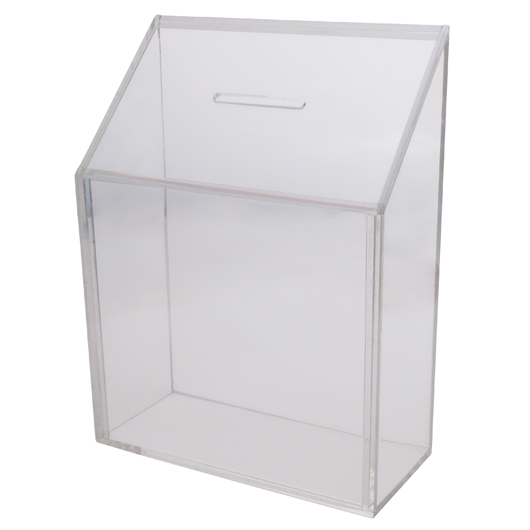 Slant Top Coin Collection Box W Display Area 22 My Charity Boxes