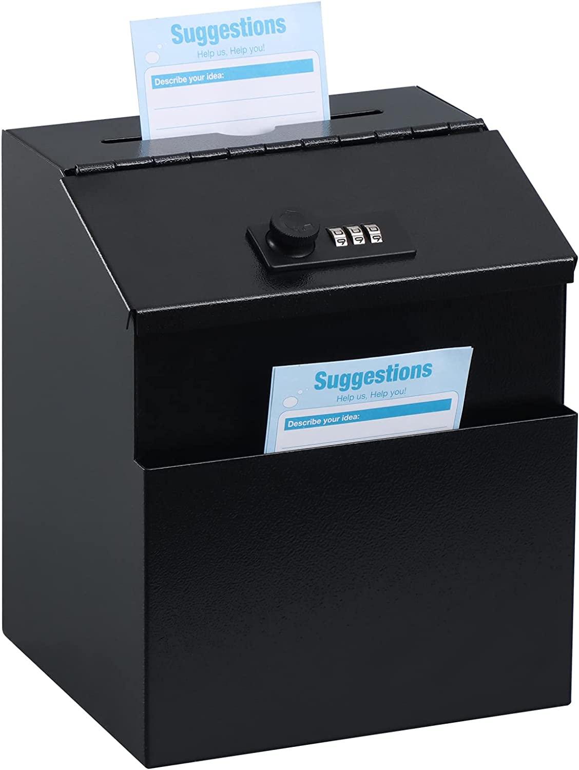 Steel Donation & Suggestion Box - Combo Lock, Front Pocket