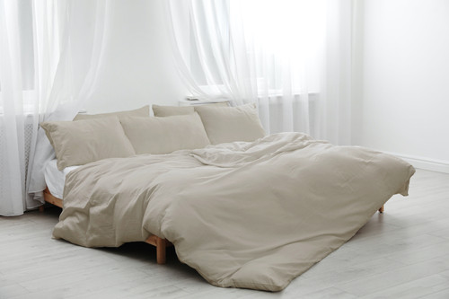 Egyptian Cotton Duvet Cover  in *SAND* / European XL twin size / 55x87 inch