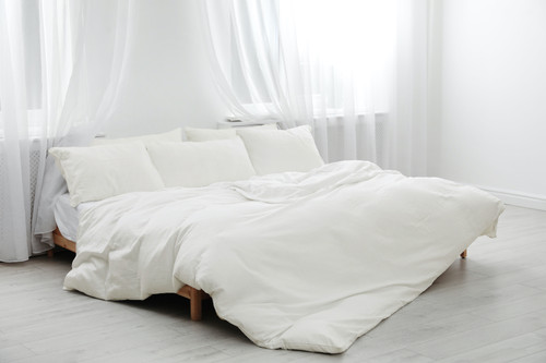 Egyptian Cotton Duvet Cover  in *CREAM* / European XL twin size / 55x87 inch