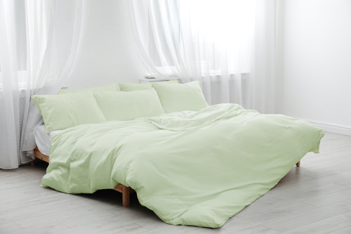 Egyptian Cotton Duvet Cover  in *GREEN TEA* / European TWIN  XL / 55" x 87" / 140 x 220cm
