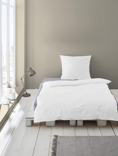 Duvet Cover Set BIANCA *white seersucker cotton*