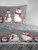 Duvet Cover Set / Flannel / WINTER SNOWMEN / grey - red - white