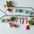 Scandinavian Christmas Decorations in Wool *Candy Cane white/red*
