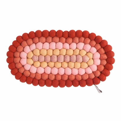 woolen felt hot pad trivet orange