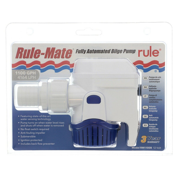 New Style Rule-Mate 1100 GPH  4164 LPH Bilge Pump 