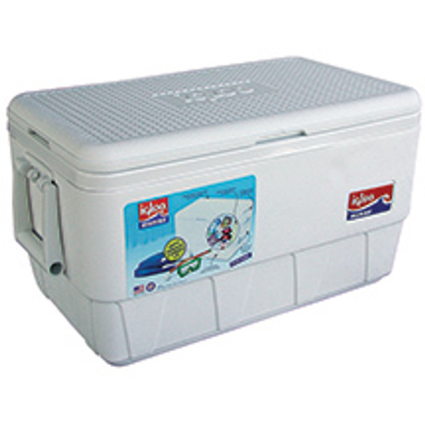 Igloo®
White Marine Ice Chest 72 qt 
Lid Supports up to 300 lbs
Ultratherm Insulation
UV Inhibitors 
Handles - (2) Easy-carry swing-handles with tie down loops
Insulation - Body