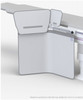 Lower body table shields with a single friction pivot, accessory rail and optional top shields (312/E-015, -016)