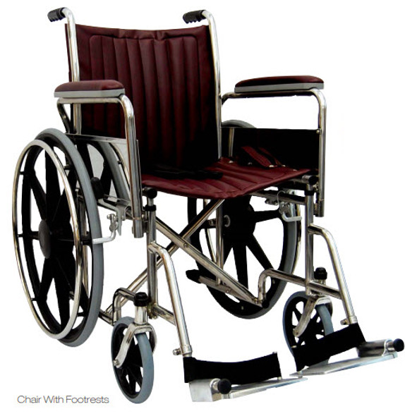 18" Wide MRI Wheelchair with Fixed Footrest
