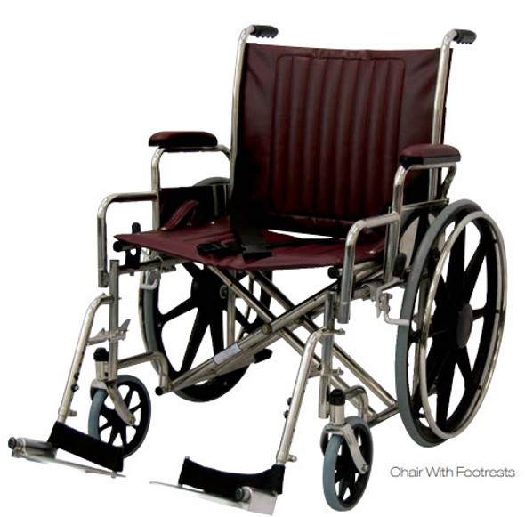 24" Wide MRI Wheelchair with Desk Length Arms