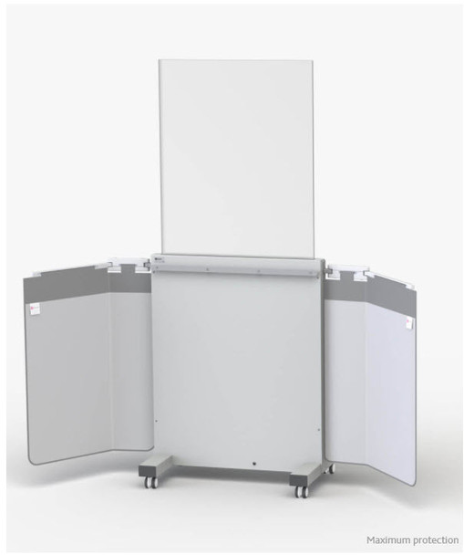 Height adjustable mobile protective shield (310/B-3)