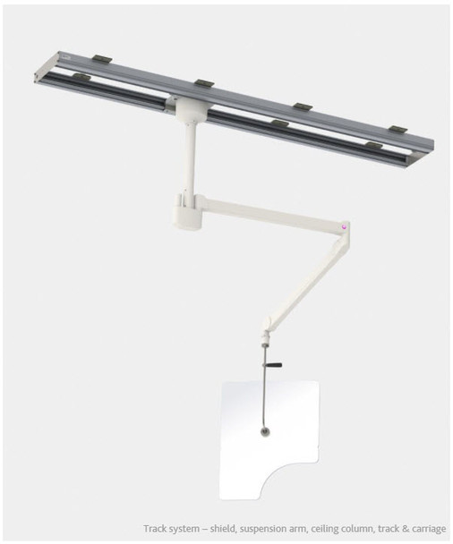 Overhead ceiling mounted shield (354)