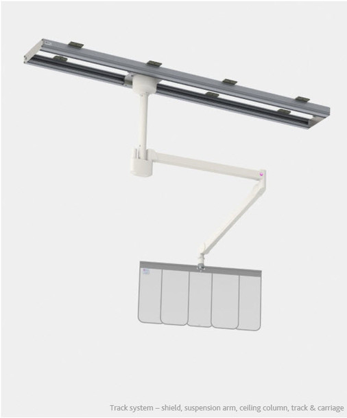 Overhead flexible lead shield (308)