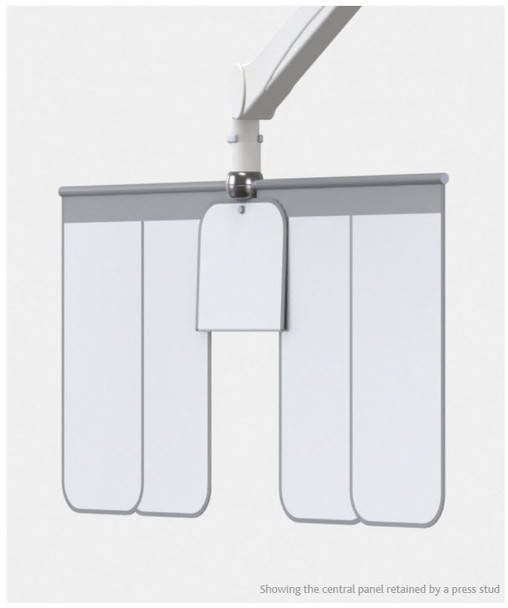 Overhead flexible lead shield (308)