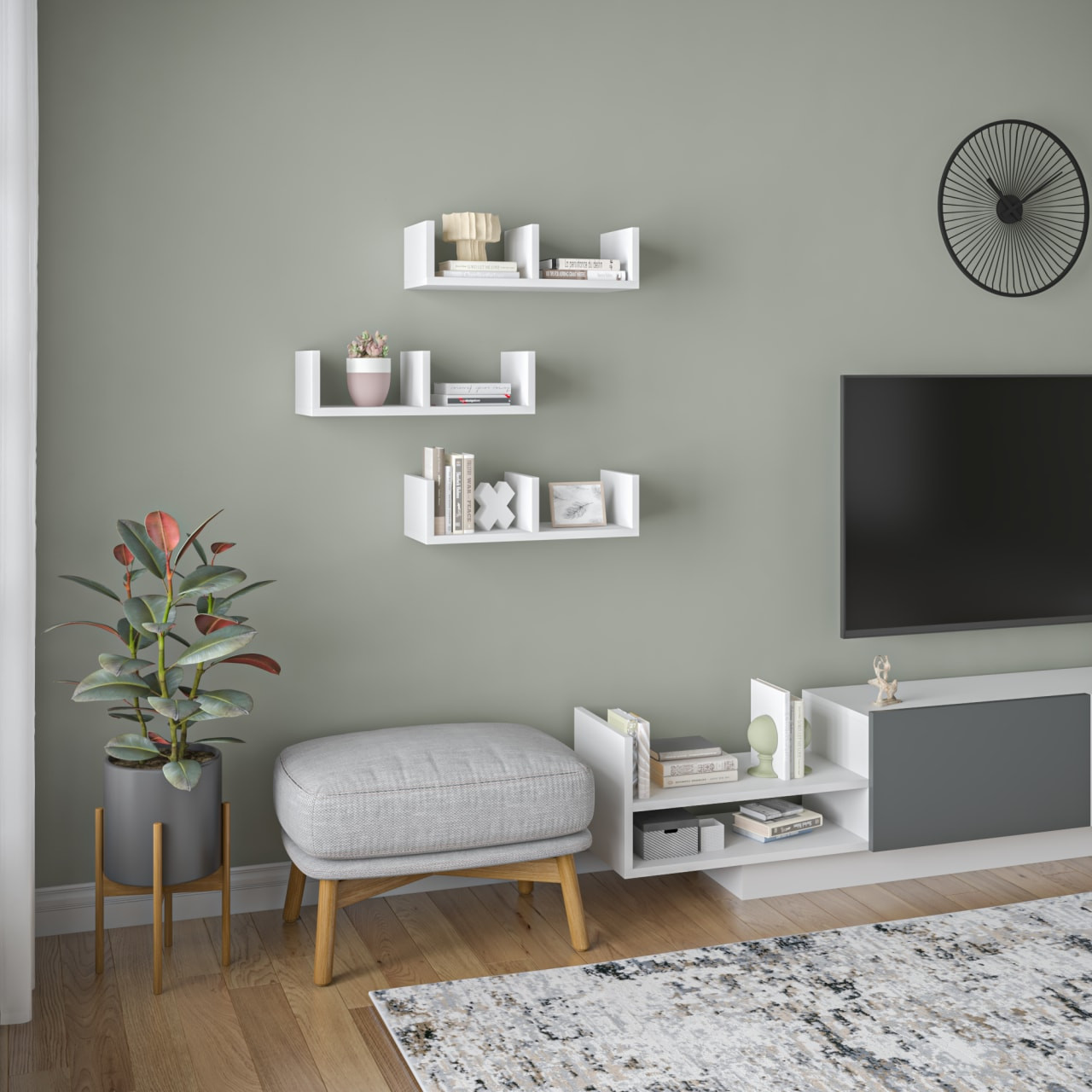 Waller 3 Piece Open Wall Shelf Set 19" W Decorsify