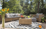 Enhance Your Outdoor Space: Black and White Striped Outdoor Rugs