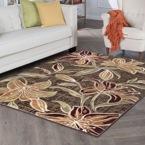 5x8 Transitional Brown Area Rugs for Living Room