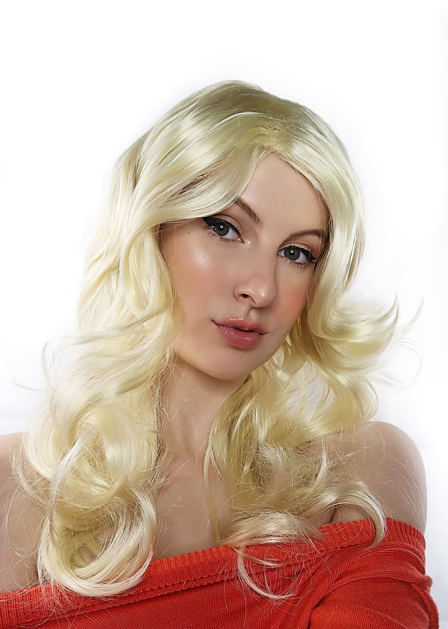 Blonde Black Gangbang On Farrah Fawcett - Dancing Queen ABBA 70's Blonde Costume Wig - by Allaura - The Wig Outlet