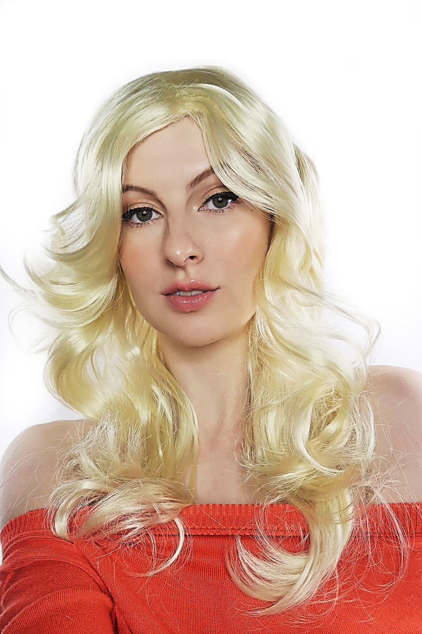 Blonde Black Gangbang On Farrah Fawcett - Dancing Queen ABBA 70's Blonde Costume Wig - by Allaura - The Wig Outlet
