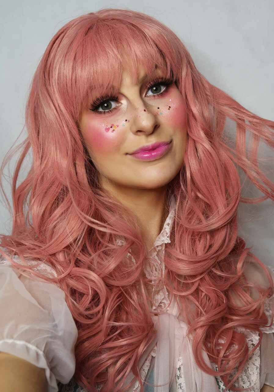 Anime Pfp Ladies Pink Wigs Light Pink Afro 1970s Pink Wig Deluxe