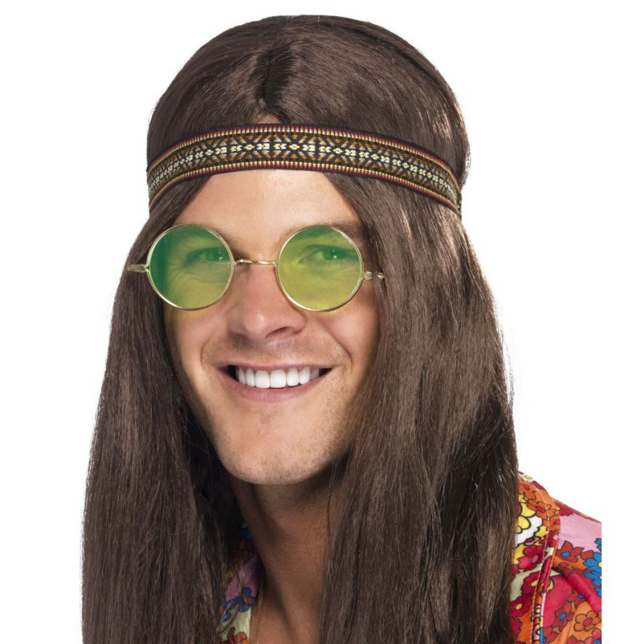 Hippie Accessory Kit with Headband, Coloured Glasses, Peace