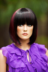 Ally (Black Highlighted with Burgundy 1H118) Premium Fashion Wig - Heat Resistant